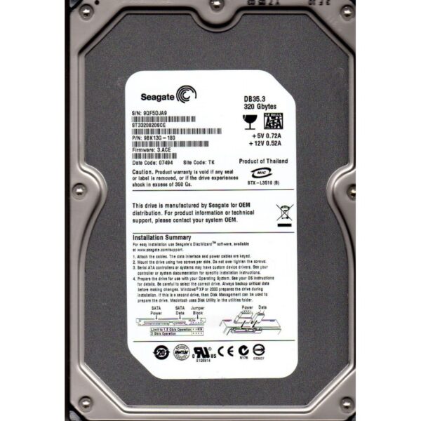 Seagate 3.5 320GB SATA2 (Garansi 1 Tahun)