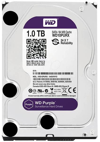 WDC 3.5 1TB SATA3 – Caviar Purple (For CCTV)