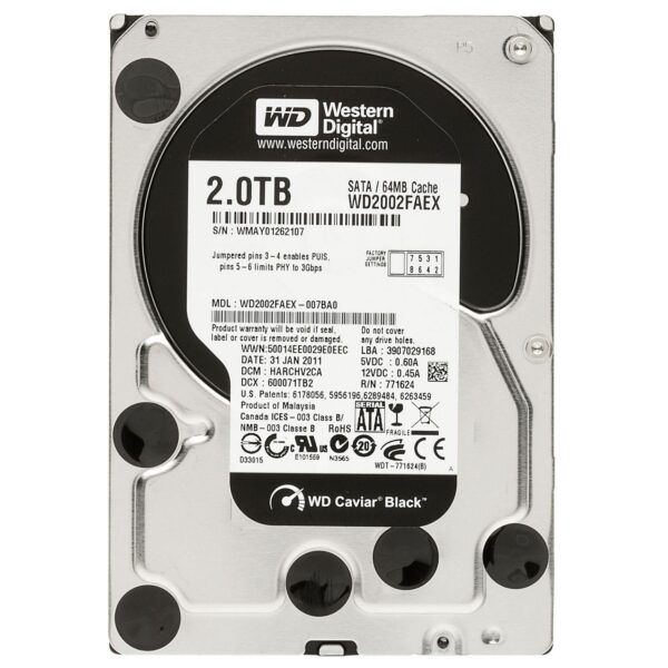 WDC 3.5 2TB SATA3 – Caviar Black