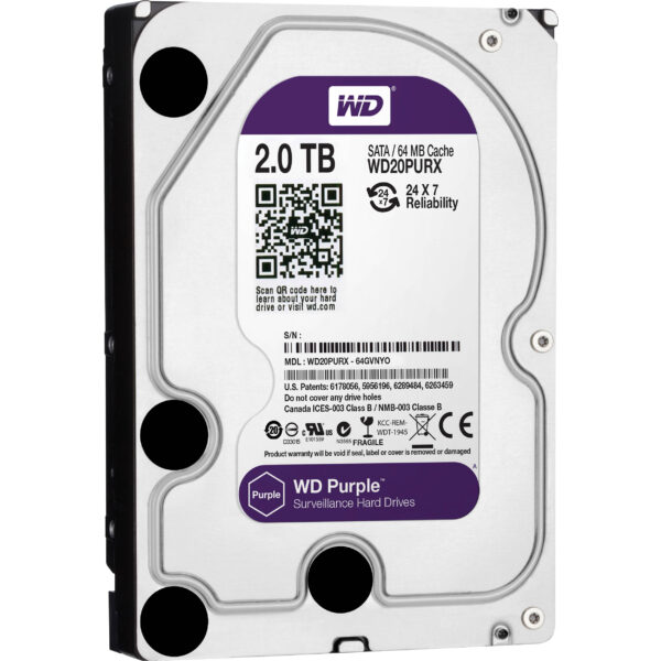 WDC 3.5 2TB SATA3 – Caviar Purple (For CCTV)